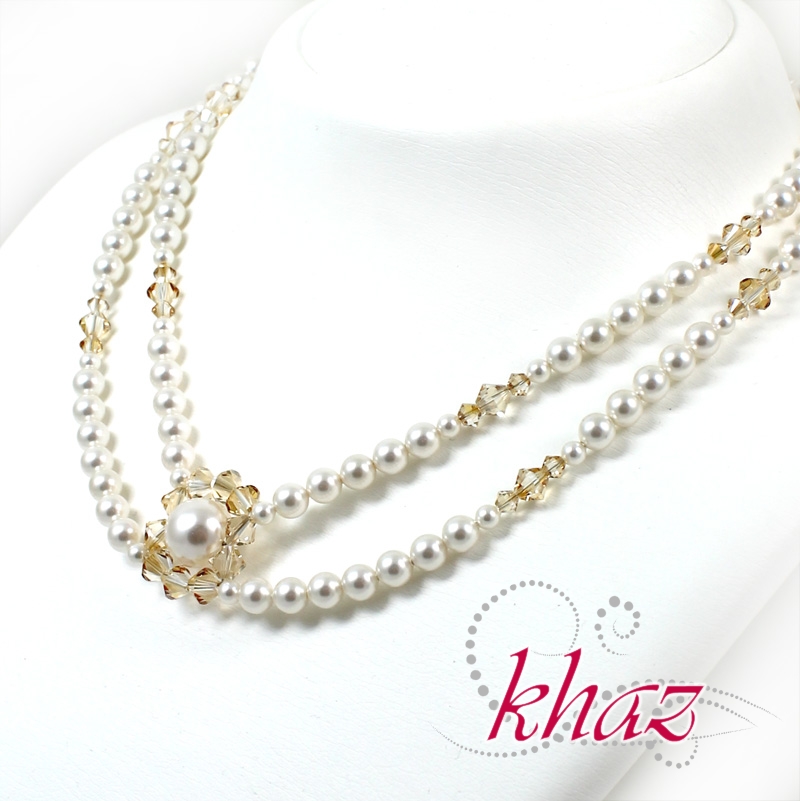 Kolekcja Ring Pearl - Białe perły - Golden Shadow